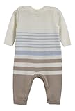 Natures Knits Stripe All In One Blue&Mink Striped 3-6months Organic Cotton Baby Suit by Natures Knit