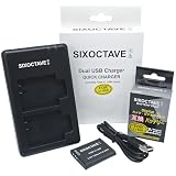 SIXOCTAVE オリンパス 用 LI-50B ペンタックス 用 D-LI92 リコー 用 DB-100 互換バッテリーと充電器カメラバッテリー デュアル チャージャー UC-50 2点セット XZ-10/SZ-16/SZ-15/XZ-1/CX3/CX4/CX5/CX6/PX/WG-4/WG-4 GPS/WG-5 GPS/WG-50/WG-6/WG-70/WG-80/WG-90