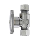 Plumb Pak mp2071pclf 3 / 8 "外径：圧縮X 3 / 8 "外径：圧縮、クロム、ストレート供給停止バルブ、1 / 4 Turn鉛フリー