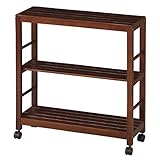 CtoC JAPAN Select ワゴン キャスター付き ブラウン 幅70cm×奥行25cm×高さ75cm