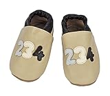 Tipsie Toes Baby Soft Sole 100% Genuine Leather Shoes Beige - Numbers (12-18 Month (128)) by Liv & L