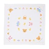 ミキハウスベビー(mikihouse) どうぶつ柄 沐浴ガーゼバスタオル フリー（90×90cm） 白（01）