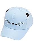 wendywuベビー漫画野球キャップ調節可能なストラップ猫耳キャップサンハット カラー: ブルー