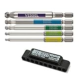 ベッセル(VESSEL) 片頭ボールポイント 剛彩ビット 100mm 5本組セット（ビット収納ホルダー付）