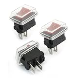 uxcell SPSTロッカースイッチ　AC3A250V AC6A125V2端子　防水カバー　3個入り