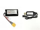 ヘンロン 1/16 戦車ラジコン専用 7.4V/1800mAh バッテリー・充電器セット XT60コネクター