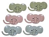 ceeyali Elephant粘着壁フックスイベルフックキー帽子タオルホームバスルームキッチンなど用6個パック