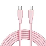 TOKATech ケーブル 高耐久 USB-C シリコン Type-Cの急速充電ケーブル 最大 65W対応のPD対応急速充電 高速データ転送 充電 Android Type-C iPhone 15 / 15 Pro MacBook Pro/Air iPad Pro/Air 5 Galaxy S24 Pixel LG対応 在宅勤務(C-C, ピンク)
