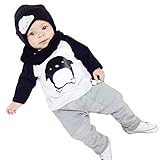 (ビグッド)Bigood かわいい ベビー ペンギン柄 Ｔシャツ ロングパンツ 上下 2点セット 女の子男の子 セットアップ カジュアル 出産祝い（110）