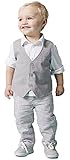 ベビー服3点セット ベスト シャツ ズボン 結婚式 フォーマル グレー （ 80cm ）SJ0004