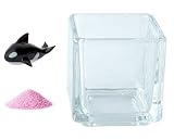 花市場直送便 ミニチュアガラス シャチ B & カラーサンド ラベンダー & 植え込み用グラス ニューブロックS