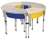 ECR4Kids Sand and Water Play Table with Lids, Round, 6-Station, Assorted Colors [並行輸入品]