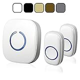 SadoTechモデルCX Wireless Doorbell with 1プラグイン受信機と2リモートボタンオペレーティングat over 500-feet範囲with over 50チャイム、電池