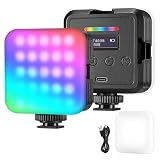 NEEWER RGB61 ビデオライト マグネット式 RGB撮影ライト 360°フルカラー LEDカメラライト 800ルクス/0.5m CRI97+高演色 2500K-8500K調光可能 20種シーンモード 2000mAh充電式バッテリー内蔵 小型 ポータブ コールドシュー3点付属 YouTubeビデオ/静物写真/自撮り/Vlog/ポートレート撮影照明用