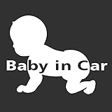 Baby in Car ステッカー ベビーインカー 赤ちゃんが乗ってます ベビーinカー カッティングステッカー (ホワイト)