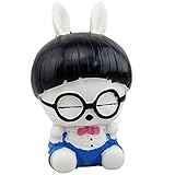 Cute着用メガネMashimaro Bunny Shapedブルーウサギ貯金箱ウェディングXmasクリスマス誕生日バレンタインギフト