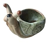 VORCOOL 鉢 ミニ 多肉 サボテン 観葉植物 陶器鉢 プランター 置物 植物ポット 植木鉢 かわいい動物デザイン カタツムリ プレゼント ホームオフィスデコレーション 室内インテリア 撮影道具