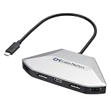 Cable Matters 4K 4画面出力USB-C MSTアダプター、Windows専用、[8K@60Hz / 4x 4K@60Hzビデオ, 140W充電]、USB-CハブデュアルDisplayPortとHDMI1つ付き、マルチモニター 4画面、USBC / USB4 / Thunderbolt 4/5対応