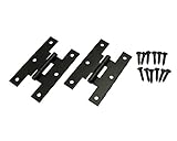 光 ウエスタン蝶番 波柄角型 KWB-62 黒 2個