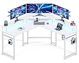 ODK ゲーミングデスク L字 パソコンデスク 幅129 l字デスク デスク 机 コンセント付き エル字デスク pcデスク 収納 オフィスデ