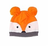PANCY 秋 冬 子供 帽子 あったか ベビー キッズ 赤ちゃん ニット帽 おしゃれ 女の子 男の子 可愛い キツネ プレゼント ギフト 誕生日 出産祝い 防寒グッズ 防寒