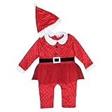 ベビー ロンパース カバーオール　子供服 サンタさんボディスーツ　可愛い赤ちゃん服　クリスマスプレゼント　可愛いベビーサンタクロース　ボディスーツ　幼児　男の子 　女の子　 秋冬 　暖かい　厚手　 普