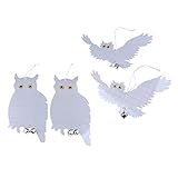 Flameer 2組　吊り装飾　フクロウ　鳥よけ　反射的　かかし　農作物保護　鳥を怖がらせ　