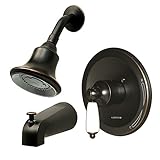 Aqueous 60BN1PTRMBB Teabury Porcelain Tub and Shower Trim Kit Lever Handle, Brushed Bronze [並行輸入品]