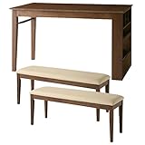 Shelf ダイニング3点セット(エクステンションテーブル+ベンチ2脚)カフェブラウン 【AC059693】