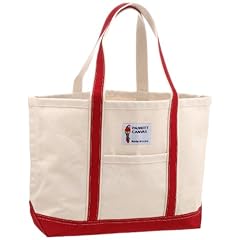 Parrott Canvas Company Hatteras Island Tote Medium IMX11-09 7036-M: Natural / Red