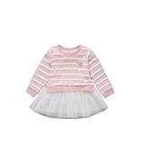 Pojour 春 0-7歳キッズスカート 女の子可愛いドレス 通気 綿 チュールワンピース 上下セット ピンク(80cm)