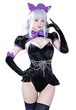 [SENMHS] セクシー メイド服 コスプレ レディース 衣装 PU トップス グローブ一体型 ウエストチェーン 黒ストッキング タイツ カチューシャ付き ハロウィン 仮装 イベント用 エロかわいい ボディコン 制服風 コスチューム ナイトクラブ パーティー 学園祭 誘惑系 コスチュームセット