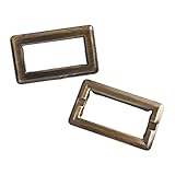 NBK ツメ式ハトメ 長方形 大 アンティークゴールド 内寸1.8×4cm 2組入 F5-441