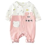 YY-Natuhi 2018新着 ベビー服 ロンパース カバーオール 新生児 男の子 女の子 長袖 可愛い 前開き 肌着 ネコちゃん 95%綿 出産祝い 赤ちゃん 子供服 七五三 ベビースーツ 春夏秋