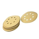 Fenteer サンディングペーパー　20枚　研磨　研削シート　耐摩耗　8穴　多グリット選択　アルミナ製　ディスク　 - 600グリット