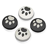 【switch OLED/Switch Lite 対応】アナログスティックカバー 保護カバー (4個セット) 猫 肉球 アシストキャップ 親指グリップキャップ Switch 有機ELモデル用 ジョイスティック対応 (グレー/ブラック)