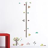 suyunyuan DIY 2個鳥花動物ツリーカートン高さ測定ウォールステッカー子供赤ちゃん保育園寝室ホームデコレーションGrowth Chart装飾