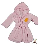 BlueberryShop Embroidered Luxurious Hooded Soft Warm and Fluffy Fleece Bathrobe, Robe, Dressing Gown