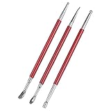 Atyhao モデラ クラフトパーツ トレスモデラ 両面 スプーン モデラー クラフト ツール トレスモデラ 鉄筆 手作り ハイドメイド クラフト道具 3個セット