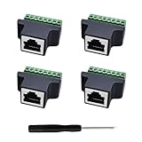 PENGLIN 4個 RJ45 メス - 8 ピンネジ端子、8P8C プラグ 8 ピンボルトコネクタ、RJ45 ネジ端子アダプターブロック CCTV DVR Cat5 Cat6 Cat7 ネットワークアダプタ用