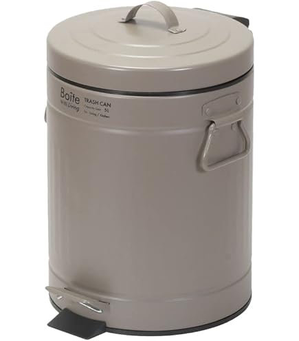 【新品未使用】ペディボヌール　ペダル式 ゴミ箱　ダストボックス ふた付き  5L Amazon｜不二貿易 ペディボヌール ダストボックス 5L アイボリー