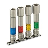 トネ(TONE) インパクト用薄形ロングホイルナットソケットセット(ホルダー付) HA404LLN 差込角12.7mm(1/2") 内容4点