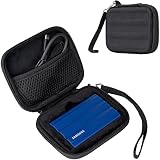 ProCase サムスン T7 外付けSSD (1T/2T) ケース ポータブルSSD収納ケース コンパクト ハードEva 防震 防塵 防衝撃 カバー HDDケース 適用機種: Samsung T7 USB 3.2 1TB 2TB 外付けSSD - ブラック