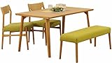 筑波産商(ツクバサンショウ) ダイニングセット ナチュラル 135 デニッシュダイニングN 135NA-4-GR13