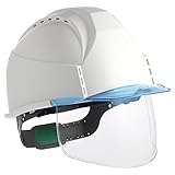 住ベテクノプラスチック ヘルメットKKC3シリーズ 通気孔付・透明ひさし・スチロールライナー付・スノーホワイト/ブルー KKC3S-B-SWH-B