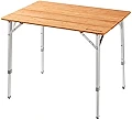 KingCamp キャンプ テーブル 折りたたみ バンブーテーブル アウトドア 100*65cm 3段階高さ調整可能 折り畳み机 コンパクト 4折 ロールテーブル 耐荷重80kg 収納付き ピクニック レジャーテーブル ファミリーキャンプ