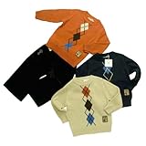 シンプルお上品なアーガイルのセーター（濠Du) ブルー(中) 95cm