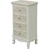 4段キャビネット(収納チェスト) 【ラフィネ】 木製 引き出し収納付き アンティーク調 (インテリア家具) 【完成品】