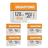GIGASTONE マイクロsdカード 128GB 5個セット U3 C10 95MB/s microSDXC 4K Ultra HD ビデオ 撮影 SDアダプター1枚付き