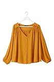 Angeliebe エンジェリーベ マタニティ ロールアップ ギャザー ブラウス 妊婦服 長袖 産前 産後 フリー マスタード 20509 20509200